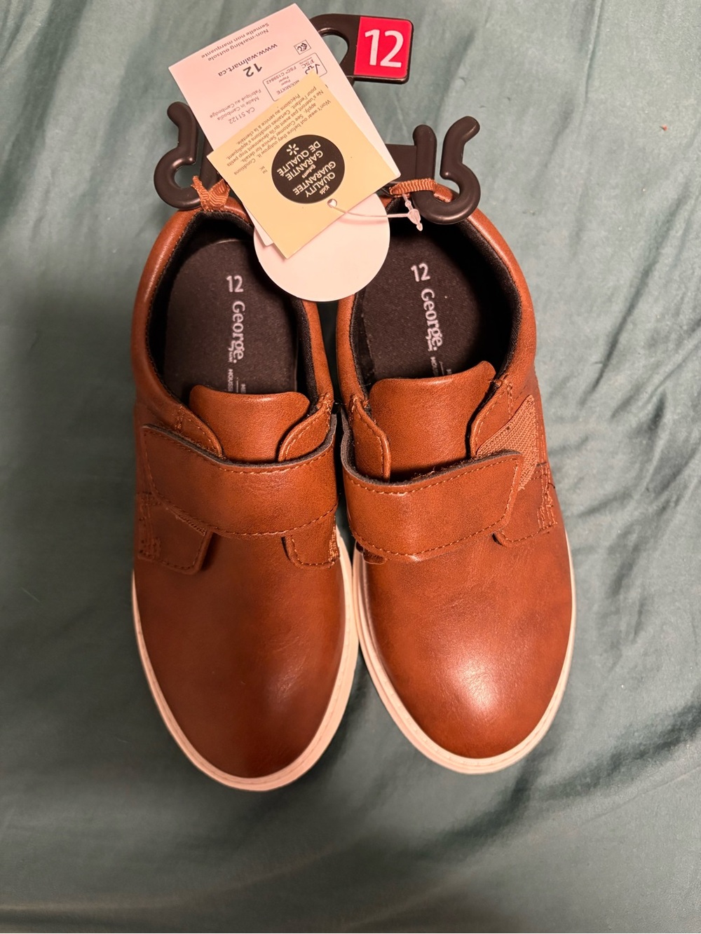 George Kids Tan/Brown Velcro Casual Dress Shoes - Size 12